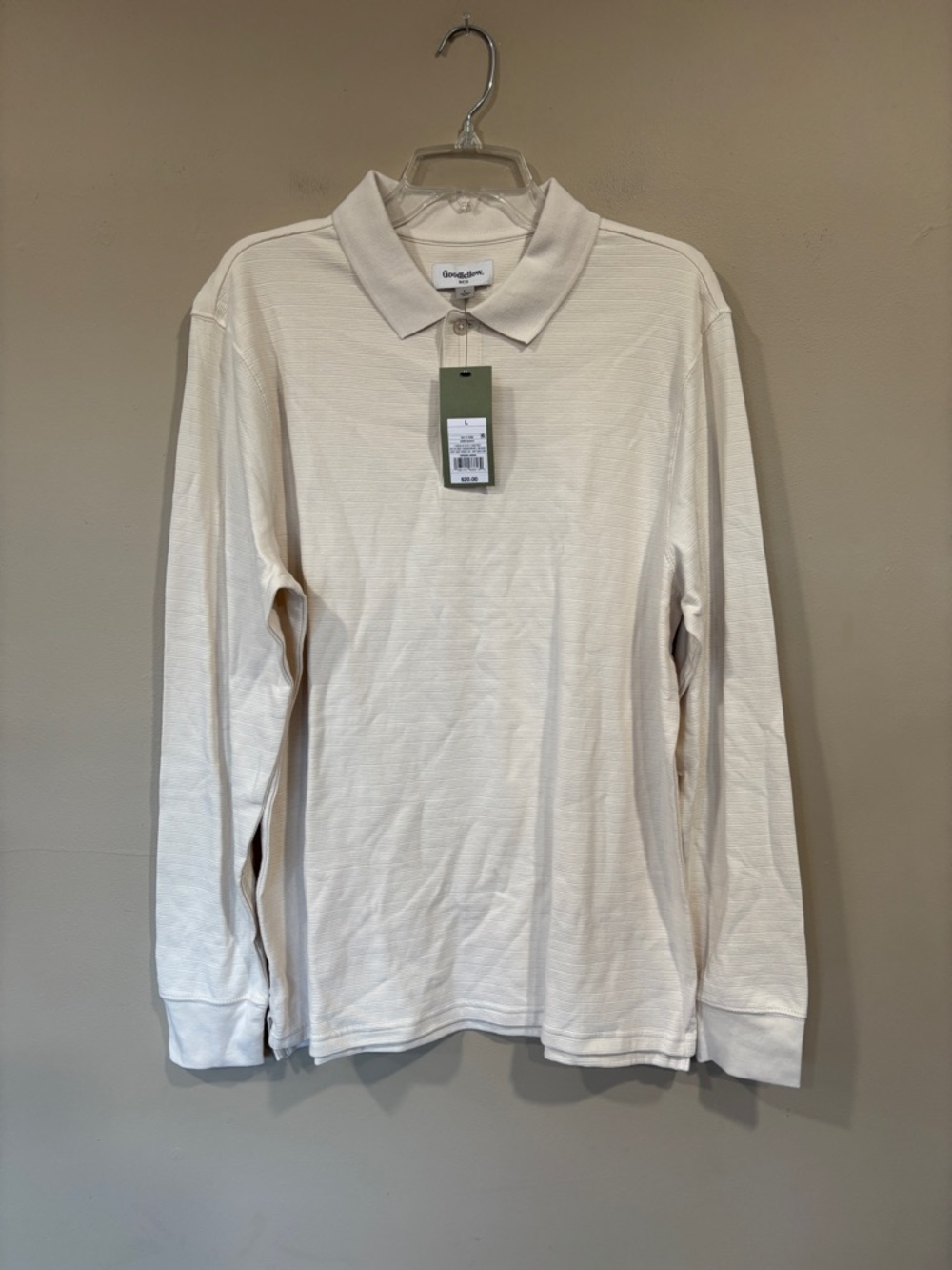 Goodfellow & Co. Men’s Shirt Long Sleeve Ivory Size L